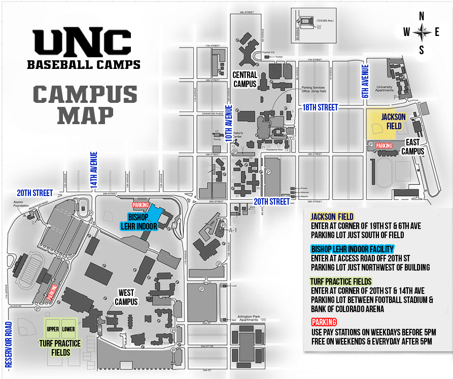 University Of Northern Colorado Map University of Northern Colorado Baseball Camps